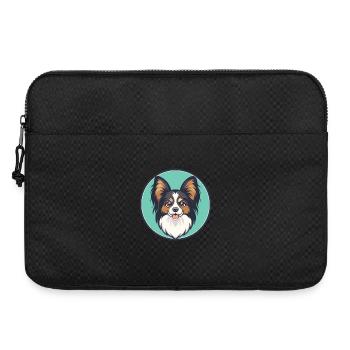 Papillon Hunderasse Bunte Karikatur Kawaii Clipart - Laptoptasche 15" - Schwarz - Vorne