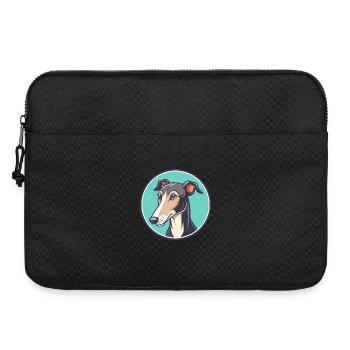 Lévrier polonais chien race dessin animé Kawaii Clipart - Sacoche pour ordinateur portable 15 pouces - noir - Devant