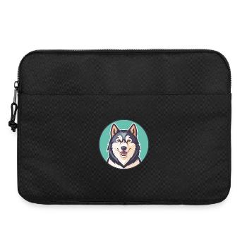 Seppala Sibérien Traîneau Chien Race Dessin Animé Kawaii - Sacoche pour ordinateur portable 15 pouces - noir - Devant