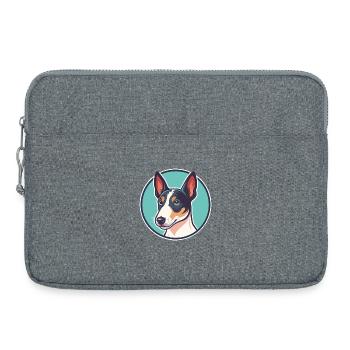Glatter Foxterrier Hunderasse Karikatur Kawaii - Laptoptasche 15" - Grau meliert - Vorne