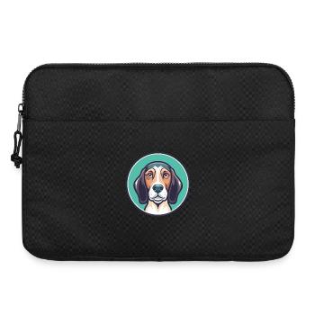 Trigg Hound Chien Race Drôle Dessin animé Kawaii Clipart - Sacoche pour ordinateur portable 15 pouces - noir - Devant