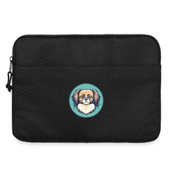 Épagneul tibétain chien race dessin animé Kawaii Clipart - Sacoche pour ordinateur portable 15 pouces - noir - Devant