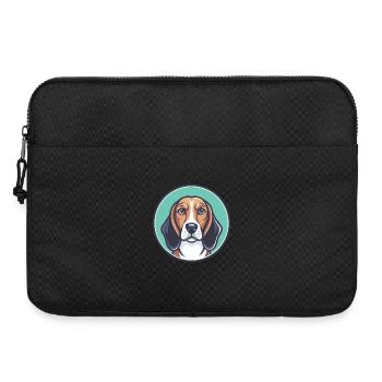 Welsh Hound Chien Race Drôle Dessin animé Kawaii Clipart - Sacoche pour ordinateur portable 15 pouces - noir - Devant