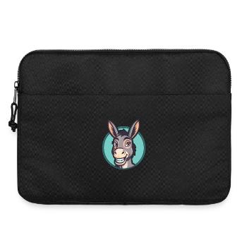 Âne Kawaii Dessin Animé Personnage Animal Visage D’animal - Sacoche pour ordinateur portable 15 pouces - noir - Devant