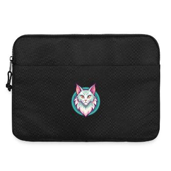 Angora turc Chat Race Dessin animé Kawaii Animal Animal Pet - Sacoche pour ordinateur portable 15 pouces - noir - Devant