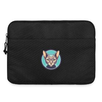 Chat bleu russe race dessin animé Kawaii animal de compagnie - Sacoche pour ordinateur portable 15 pouces - noir - Devant