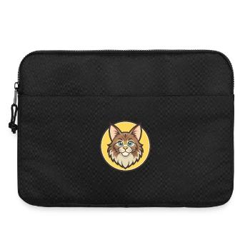 Maine Coon Chat Race Dessin Animé Kawaii Animal Pet - Sacoche pour ordinateur portable 15 pouces - noir - Devant