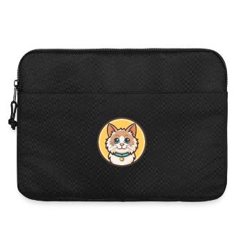 Angora turc Chat Race Dessin animé Kawaii Animal Pet - Sacoche pour ordinateur portable 15 pouces - noir - Devant
