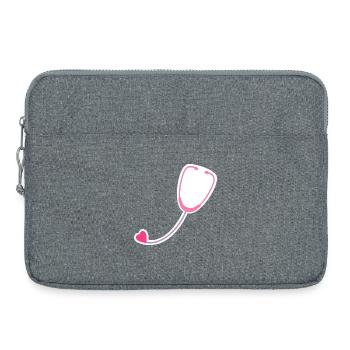 Farbiges Stethoskop - Laptoptasche 15" - Grau meliert - Vorne