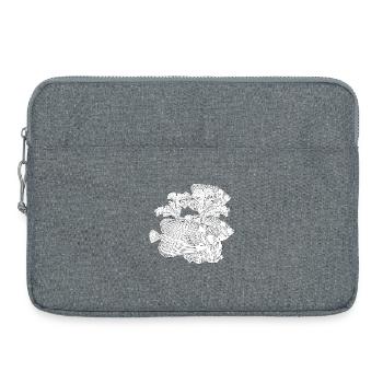 Poissons dans l'océan liberté dessin noir et blanc - Sacoche pour ordinateur portable 15 pouces - gris chiné - Devant