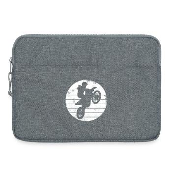 Dessin de pilote de motocross - Sacoche pour ordinateur portable 15 pouces - gris chiné - Devant