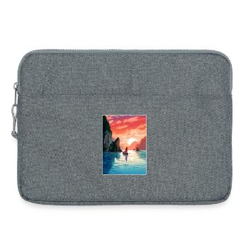 Baie d’Ha Long Îles du Vietnam Affiche de voyage souvenir - Sacoche pour ordinateur portable 15 pouces - gris chiné - Devant
