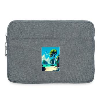 Phi Thaïlande Affiche de voyage thaïlandaise Peinture souvenir WPA - Sacoche pour ordinateur portable 15 pouces - gris chiné - Devant