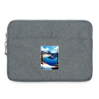 Crater Lake Snow National Park Affiche de voyage WPA - Sacoche pour ordinateur portable 15 pouces - gris chiné - Devant