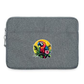 Tropical parrot in the circle of the sun - Laptop bag 15" - heather grey - Front