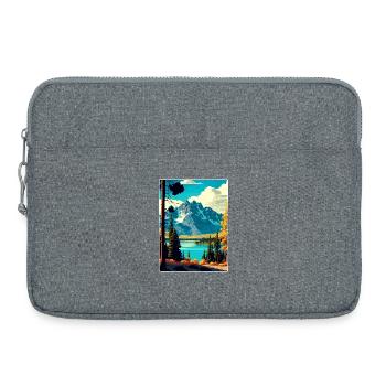 Affiche de voyage souvenir du parc national de Grand Teton - Sacoche pour ordinateur portable 15 pouces - gris chiné - Devant