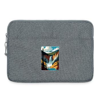 Yellowstone National Park Travel Poster Souvenir - Laptop bag 15" - heather grey - Front