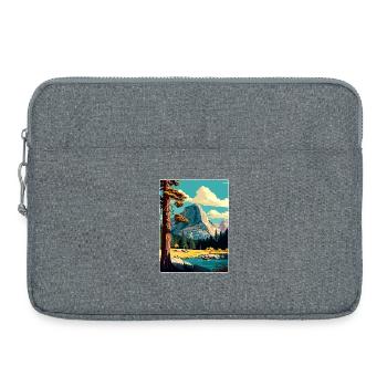 Yosemite Tuolumne Meadows Affiche de voyage souvenir - Sacoche pour ordinateur portable 15 pouces - gris chiné - Devant