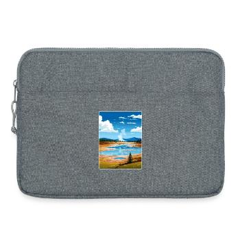 Yellowstone National Park Travel Poster Souvenir - Laptop bag 15" - heather grey - Front