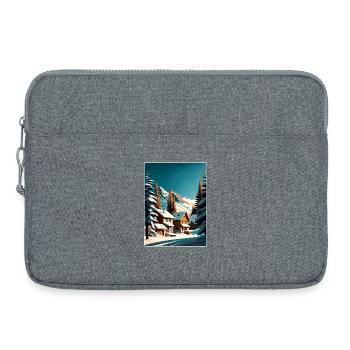 Val Thorens Ski Voyage Poster Peinture Souvenir WPA - Sacoche pour ordinateur portable 15 pouces - gris chiné - Devant
