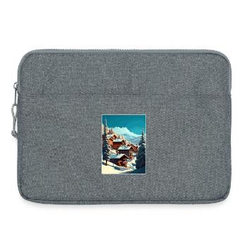 Val Thorens Ski Voyage Poster Peinture Souvenir WPA - Sacoche pour ordinateur portable 15 pouces - gris chiné - Devant