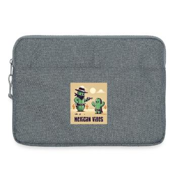 Mexico cactus design - Laptop bag 15" - heather grey - Front