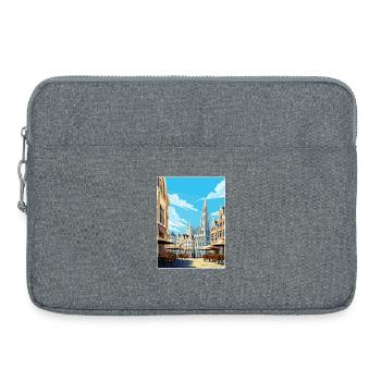 Brussels Belgium Travel Poster Souvenir Paint WPA - Laptop bag 15" - heather grey - Front