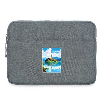 Lac de Bled Slovénie Affiche de voyage Peinture Souvenir WP - Sacoche pour ordinateur portable 15 pouces - gris chiné - Devant