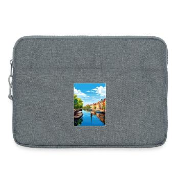 Aarhus Denmark Travel Poster Souvenir Painting WPA - Laptop bag 15" - heather grey - Front