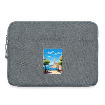 Triste Italie Affiche de voyage Souvenir Carte Postale Peinture - Sacoche pour ordinateur portable 15 pouces - gris chiné - Devant