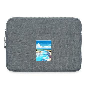 Pamukkale Affiche de voyage Peinture de carte postale souvenir - Sacoche pour ordinateur portable 15 pouces - gris chiné - Devant