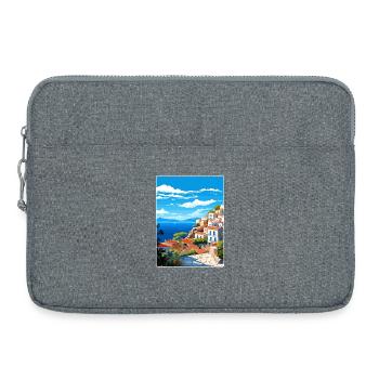 Hydra Greece Travel Poster Souvenir Postcard Paint - Laptop bag 15" - heather grey - Front