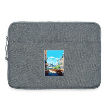 Brussels Belgium Travel Poster Souvenir Paint WPA - Laptop bag 15" - heather grey - Front
