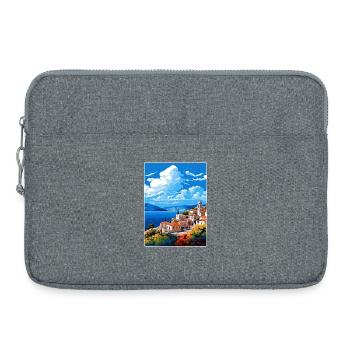Hydra Greece Travel Poster Souvenir Postcard Paint - Laptop bag 15" - heather grey - Front