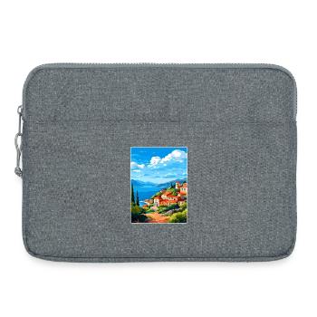 Samos Grèce Affiche de voyage Souvenir Carte Postale Peinture - Sacoche pour ordinateur portable 15 pouces - gris chiné - Devant