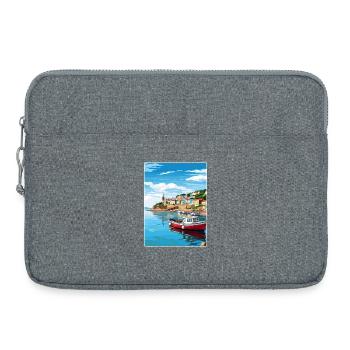 Looe Angleterre Affiche de voyage Souvenir Carte Postale Peinture - Sacoche pour ordinateur portable 15 pouces - gris chiné - Devant