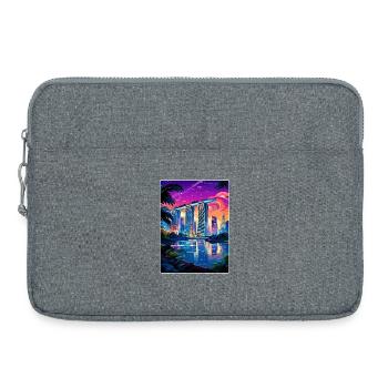Marina Bay Sands Singapour Affiche de voyage souvenir - Sacoche pour ordinateur portable 15 pouces - gris chiné - Devant