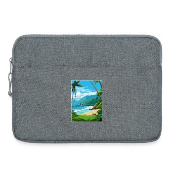 Amerikanisch-Samoa Nationalpark Reise Posterkarte - Laptoptasche 15" - Grau meliert - Vorne