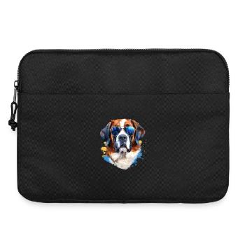Saint Bernard avec lunettes de soleil - Sacoche pour ordinateur portable 15 pouces - noir - Devant