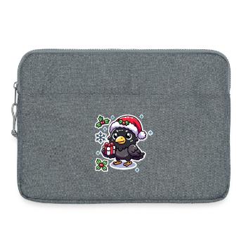 Festive Crow Mischief - Laptop bag 15" - heather grey - Front