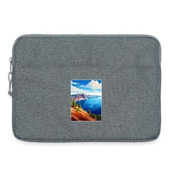 Affiche de voyage souvenir du parc national du lac Crater - Sacoche pour ordinateur portable 15 pouces - gris chiné - Devant