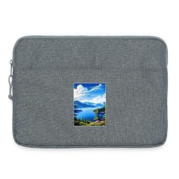 Affiche de voyage souvenir du parc national du lac Crater - Sacoche pour ordinateur portable 15 pouces - gris chiné - Devant
