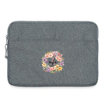 A| Monogram | Name | Ayla| Watercolor | Colorful - Laptop bag 15" - heather grey - Front