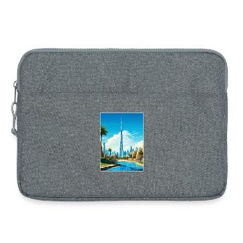 Illustration de la ligne d’horizon de Dubaï - Sacoche pour ordinateur portable 15 pouces - gris chiné - Devant