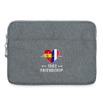 L'Espagne et la France : une amitié à 100 % - Sacoche pour ordinateur portable 15 pouces - gris chiné - Devant