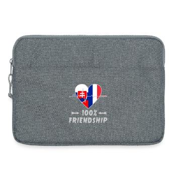 Slowakei und Frankreich 100% Freundschaft - Laptoptasche 15" - Grau meliert - Vorne