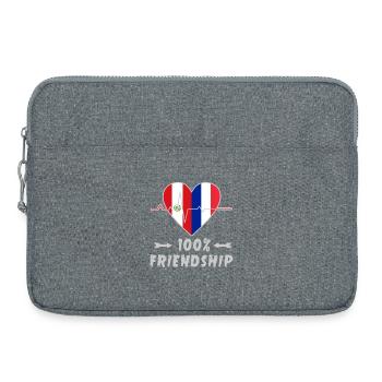 Peru and France 100% friendship - Laptop bag 15" - heather grey - Front