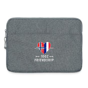 La Norvège et la France, une amitié à 100 % - Sacoche pour ordinateur portable 15 pouces - gris chiné - Devant