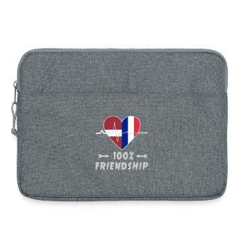Lettland und Frankreich 100% Freundschaft - Laptoptasche 15" - Grau meliert - Vorne
