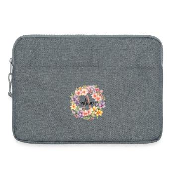 A| Monogram | Name | Alina | Watercolor | Colorful - Laptop bag 15" - heather grey - Front